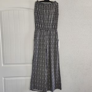 5th & Love Strapless Black & White Jumpsuit Size Large